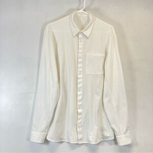 Lululemon Commission Shirt Men’s XL White Long Sleeve Button Up  Zip Pocket
